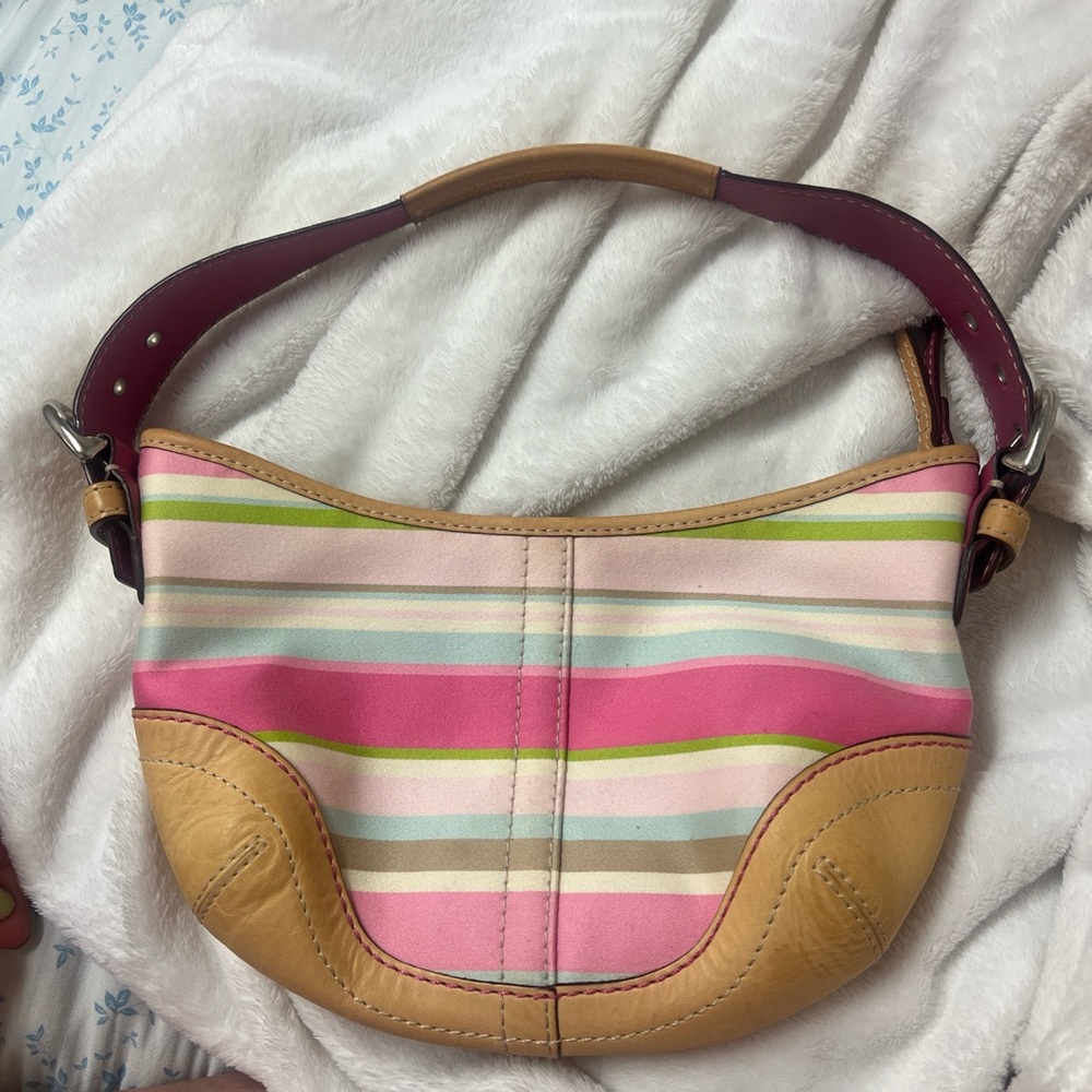 Coach Multicolor Striped Shoulder Bag